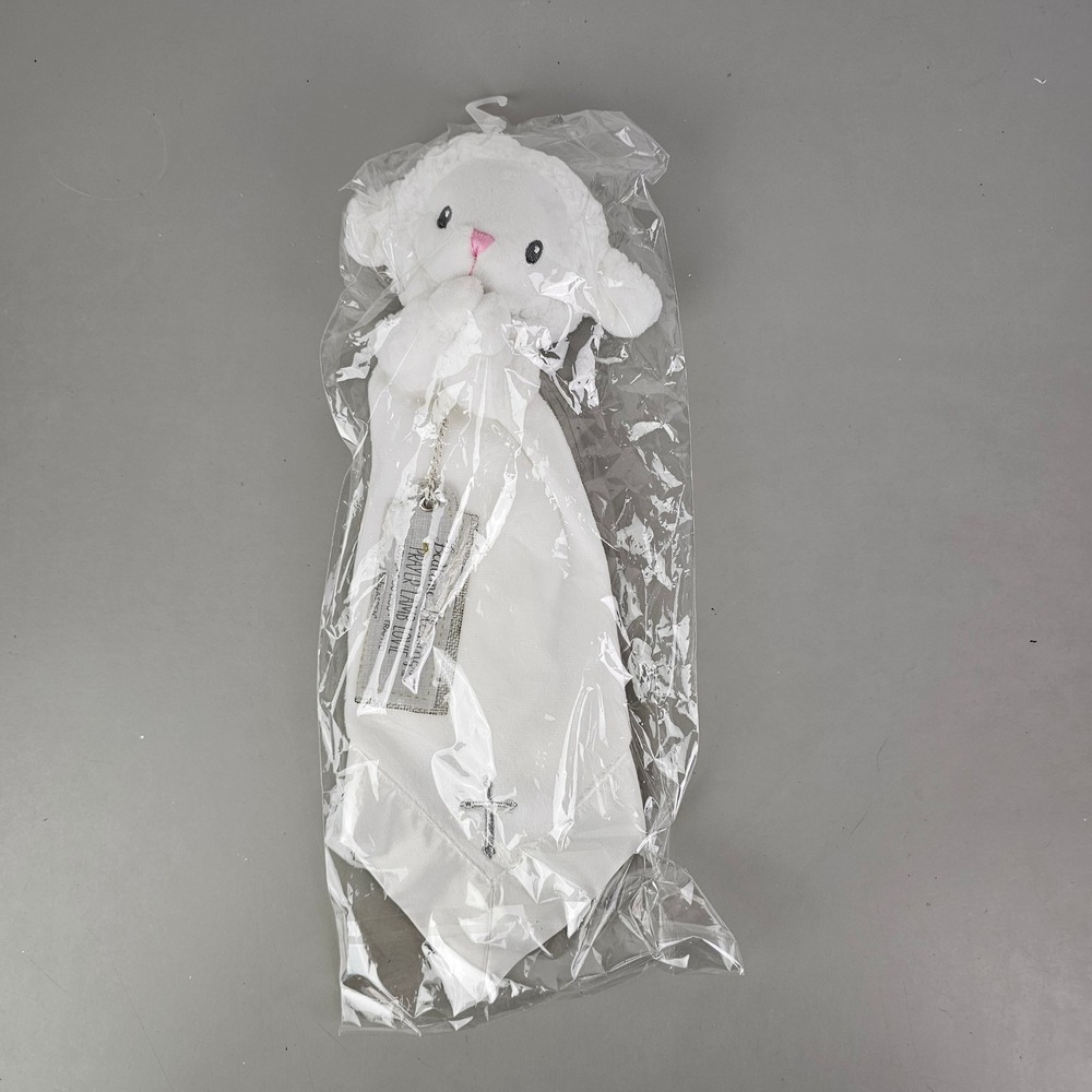 Baby Aspen Bedtime Blessings Prayer Lamb Lovie White Cross BA12036NA NEW